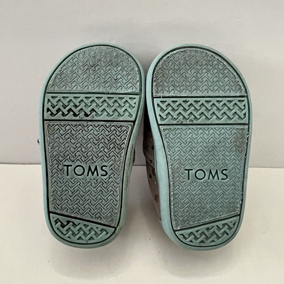 Toms Tiny Alpargata Slip-on Classics Gray Metallic Dot Canvas Toddler Kid T4 - Picture 8 of 12